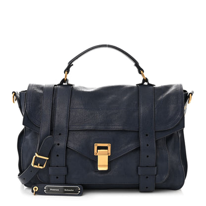 Proenza Schouler Lambskin Medium PS1 Satchel Navy 1 of 13