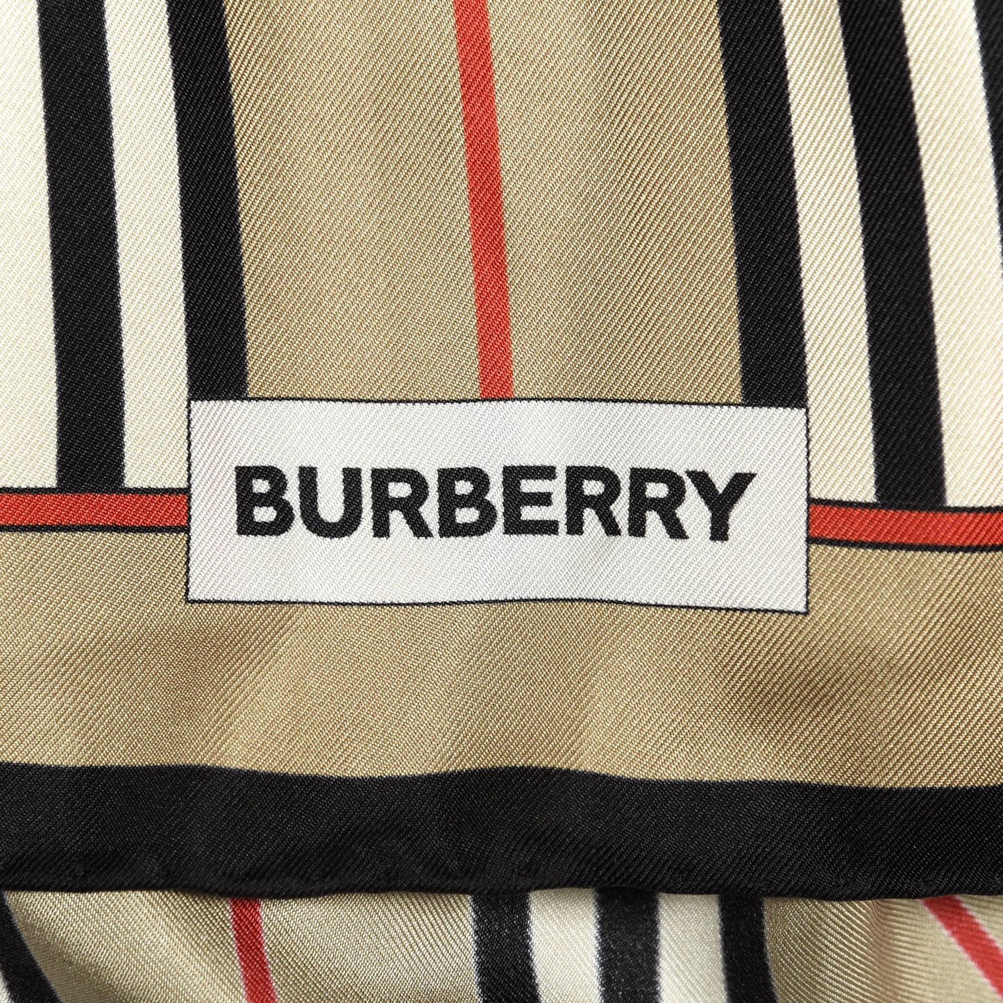 Silk Icon Stripe Border Cape Scarf Archive Beige
