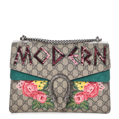 Gucci GG Supreme Monogram Embroidered Medium Dionysus Shoulder Bag Emerald 1 of 11