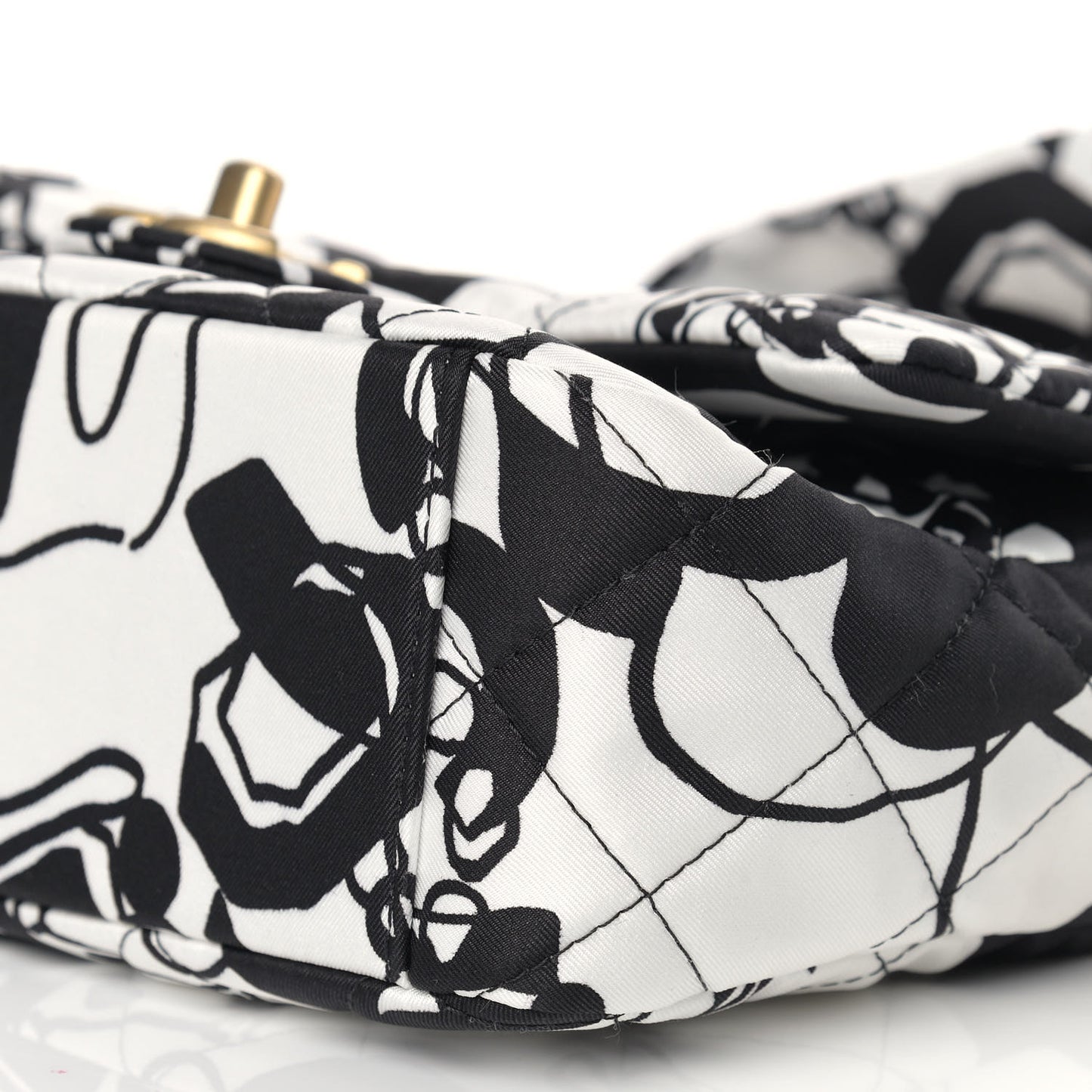 Canvas Printed Deer Coco Mini Single Flap Gray Black