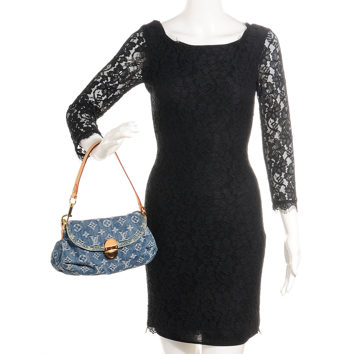 Monogram Denim Mini Pleaty Blue