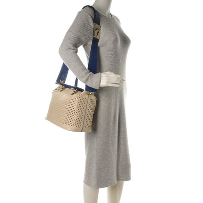 Chloe Calfskin Sheepskin Perforated Medium Baylee Tote Husky White 2 of 7