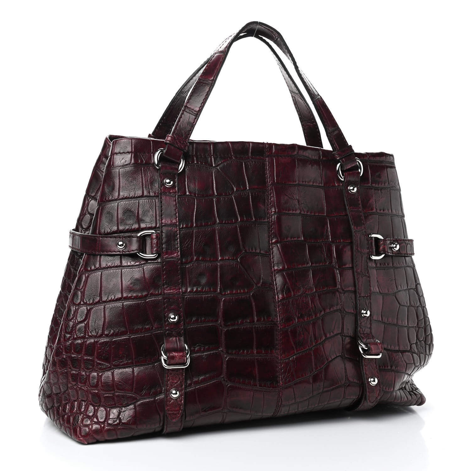 Gucci Crocodile Shoulder Bag Red 3 of 9