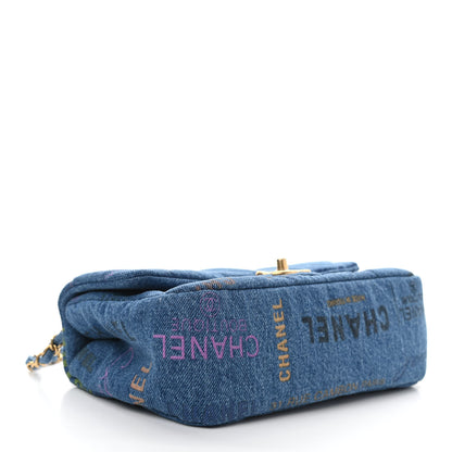 Chanel Denim Quilted Mini Denim Mood Rectangular Flap Blue Multicolor 4 of 10