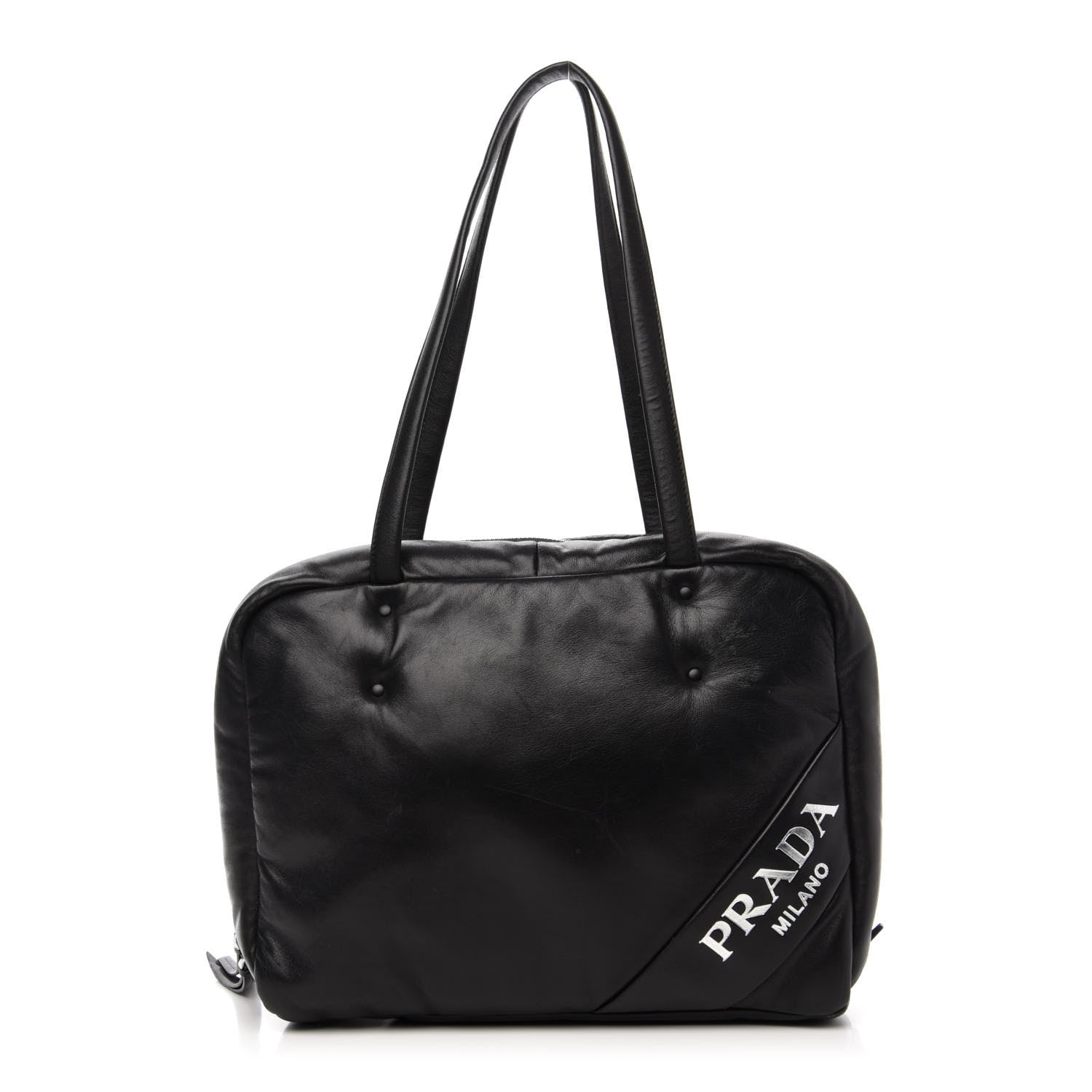 Prada Nappa Soft Tote Black Cobalto 1 of 15