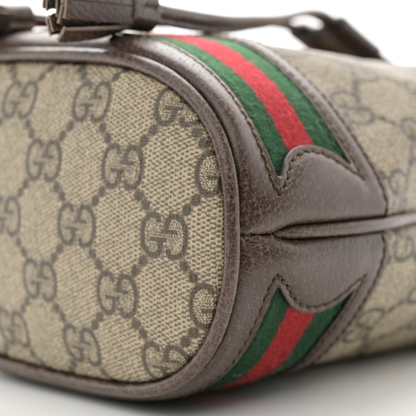 GG Supreme Monogram Web Mini Ophidia Bucket Bag Brown