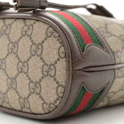 Gucci GG Supreme Monogram Web Mini Ophidia Bucket Bag Brown 10 of 11