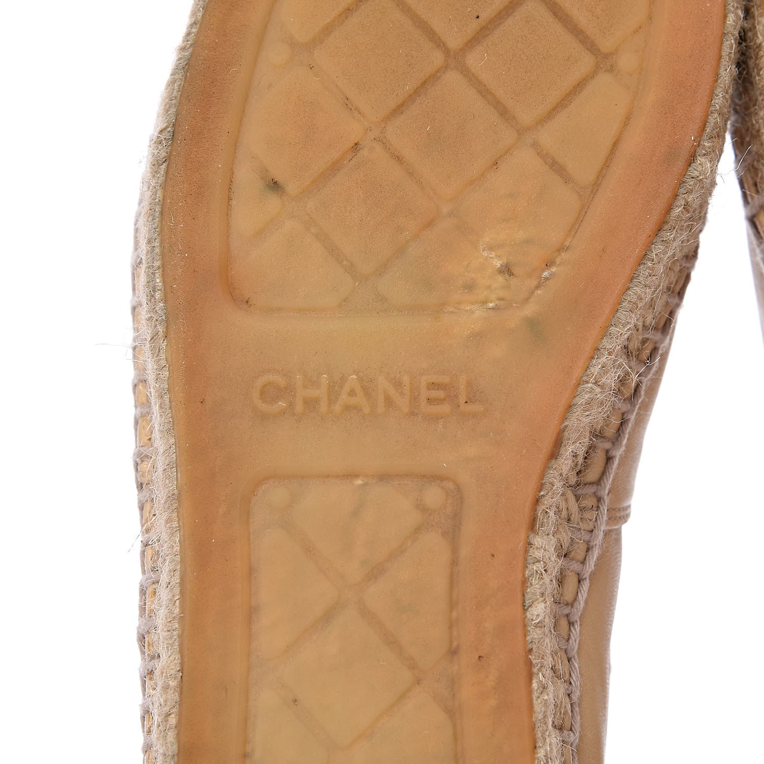 Chanel Lambskin CC Espadrilles 38 Beige Black 7 of 18