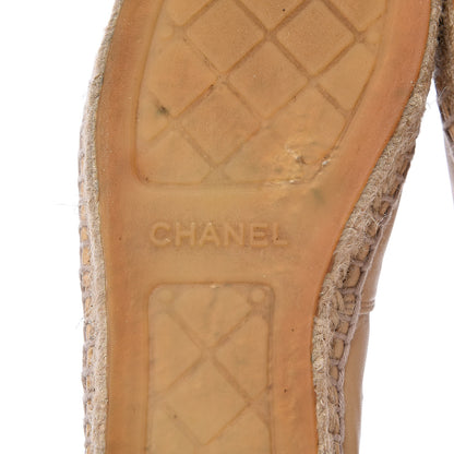 Chanel Lambskin CC Espadrilles 38 Beige Black 7 of 18
