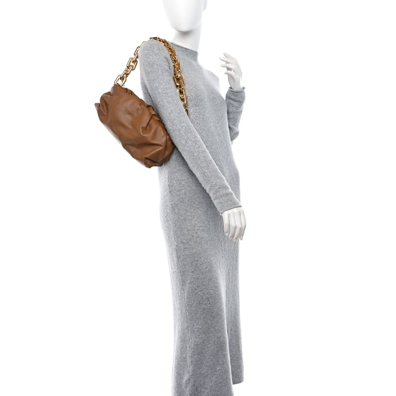 Bottega Veneta Calfskin The Pouch Chain Teak 2 of 8