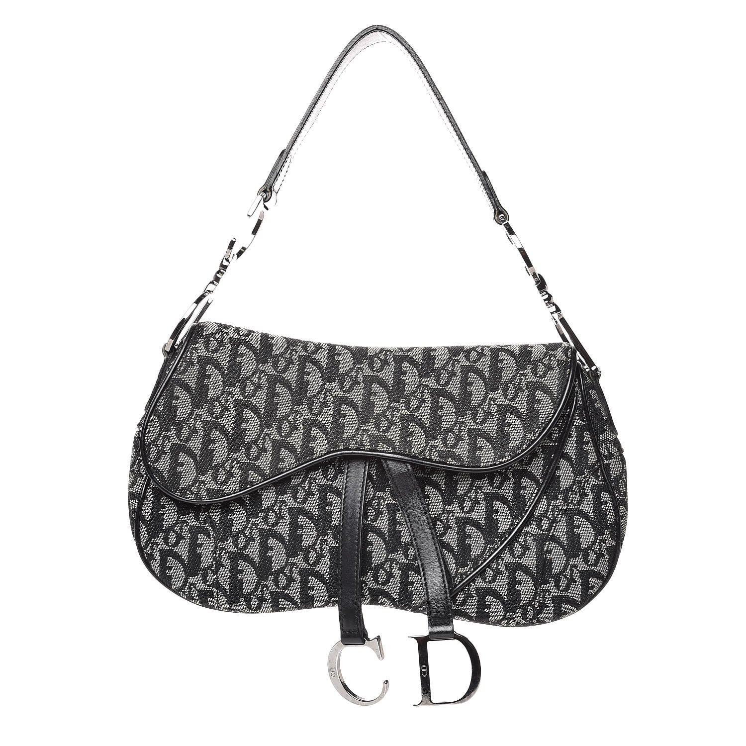 Christian Dior Monogram Double Saddle Bag Black 1 of 9