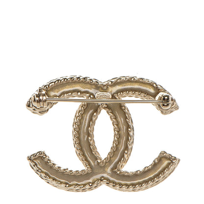 Chanel Crystal CC Brooch Light Gold 3 of 5
