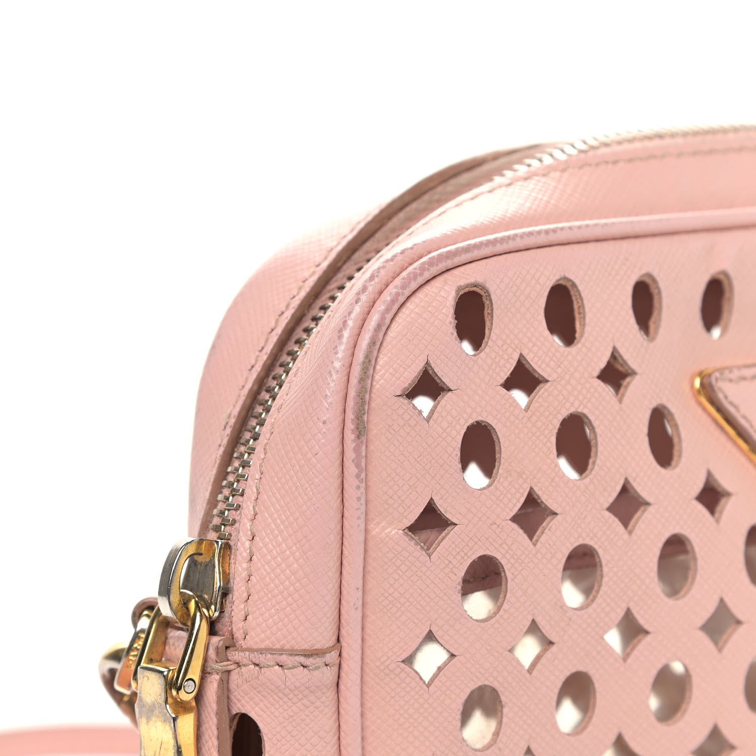 Prada Saffiano Perforated Crossbody Orchidea 6 of 12