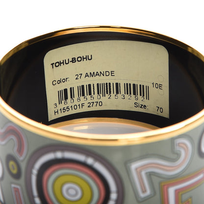 Hermes Enamel Printed Tohu Bohu Extra Wide Bracelet 70 Amande 6 of 6