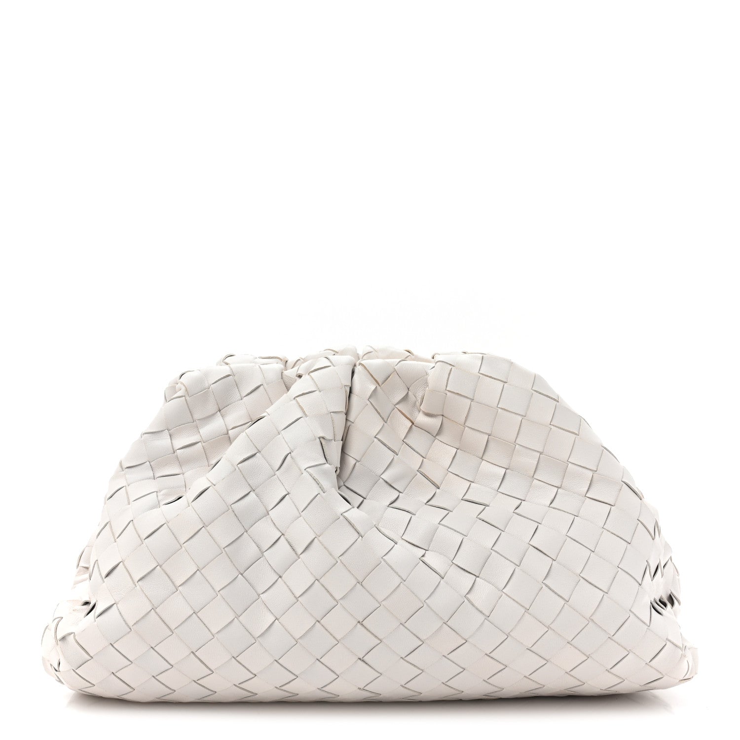 Bottega Veneta Nappa Maxi Intrecciato The Pouch Oversized Clutch Chalk 1 of 10
