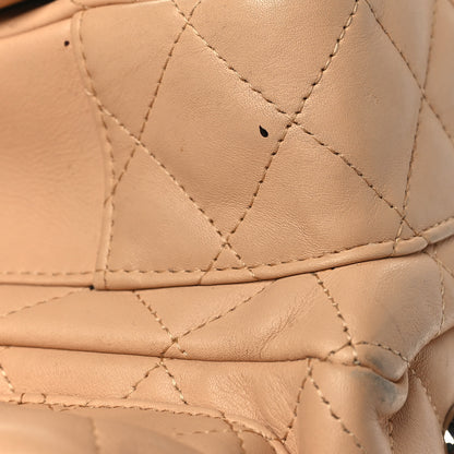 Chanel Calfskin Quilted Large Cambon Multipocket Reporter Beige Black 10 of 11