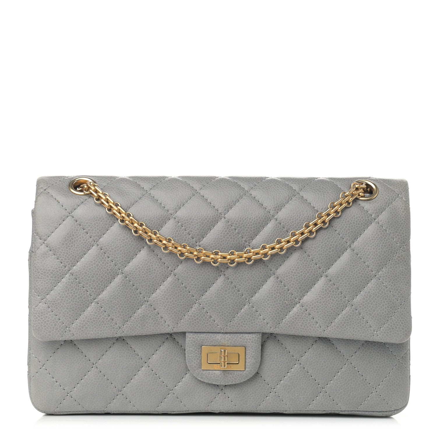 Chanel Caviar Quilted 2.55 Reissue 226 Flap Light Grey 1 of 13
