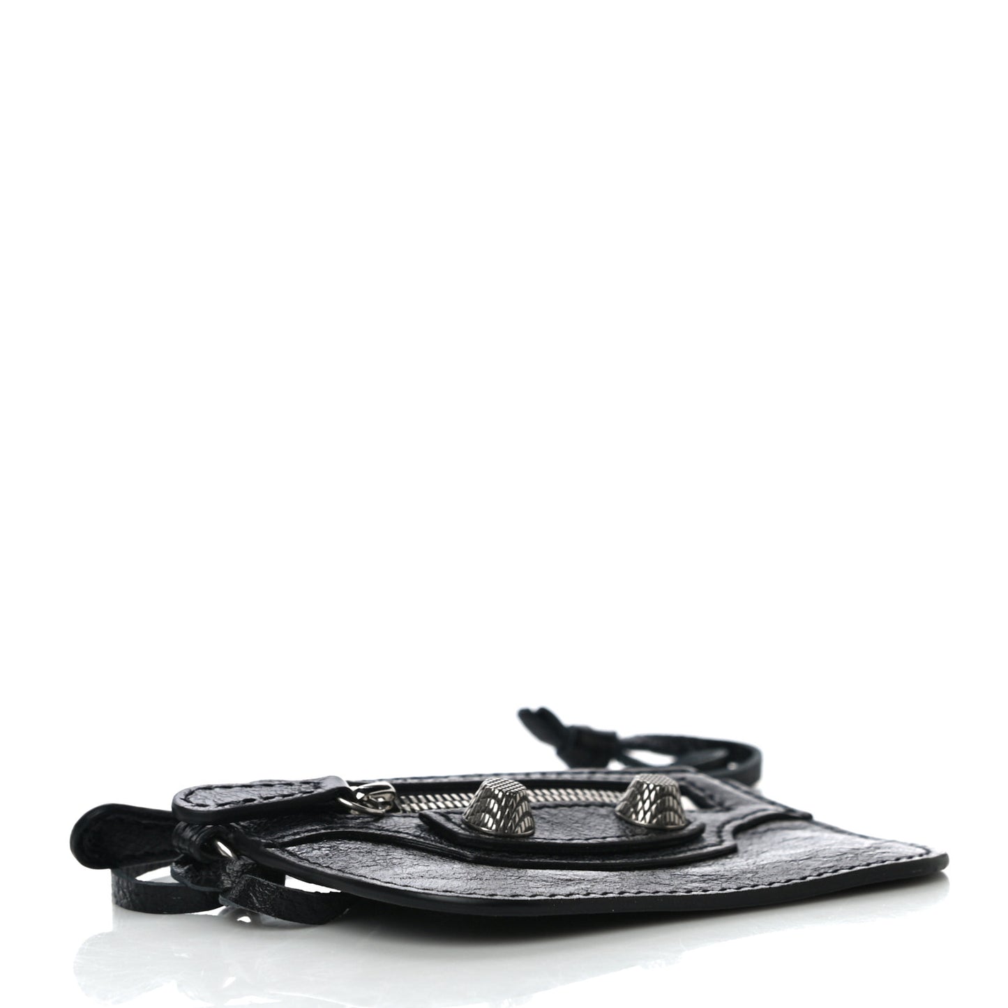 Agneau Giant 12 Silver Hardware Coin Purse Black
