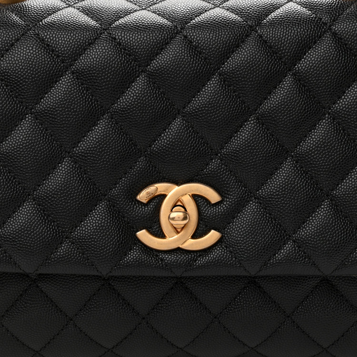 Chanel Caviar Elaphe Quilted Small Coco Handle Flap Black 8 of 10