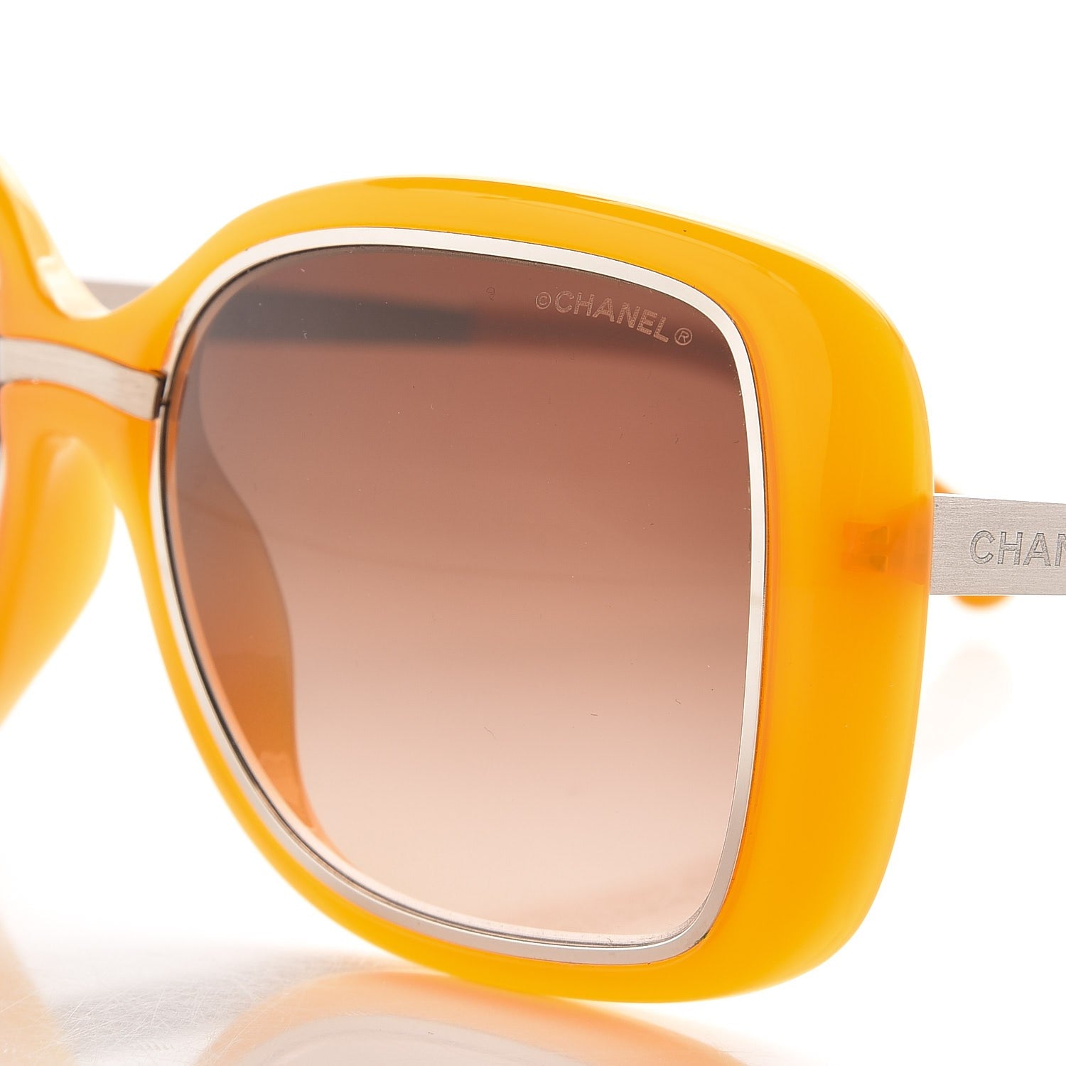Chanel Oversize CC Logo Sunglasses 6044-T Yellow 7 of 9