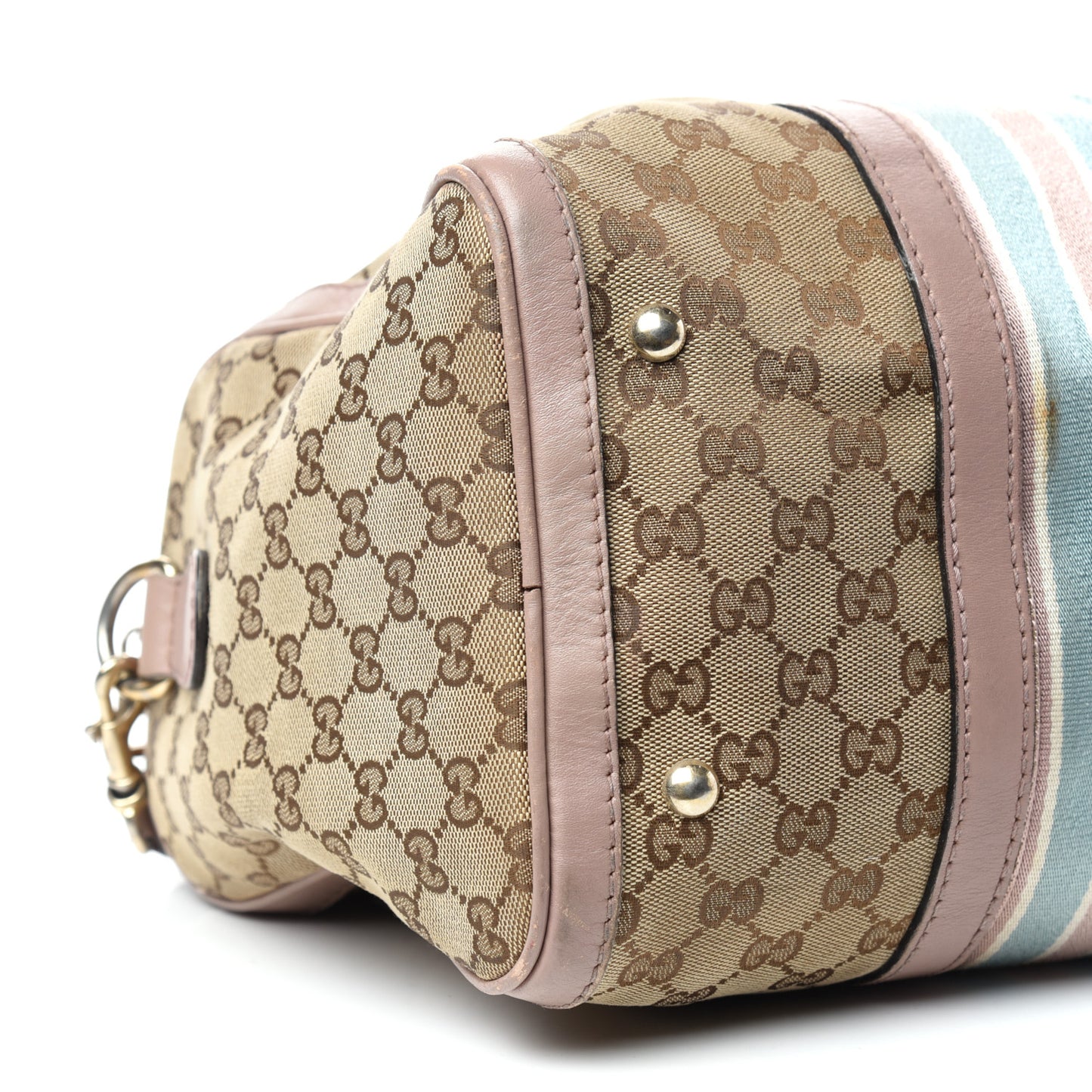 Monogram Vintage Web Medium Boston Pink Blue