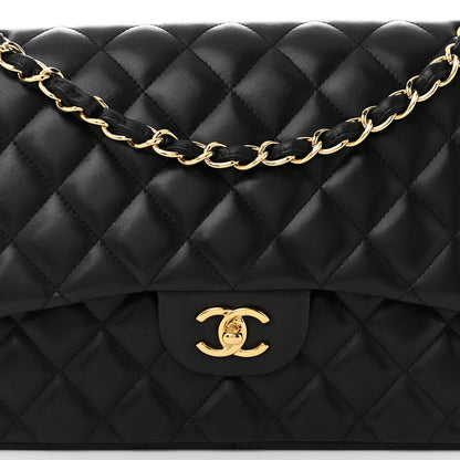 Chanel Lambskin Quilted Jumbo Double Flap Black 8 of 10