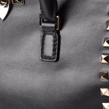 Valentino Garavani Vitello Rockstud Double Handle Tote Black 8 of 13