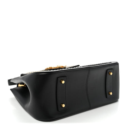 Versace Vitello Western Studded Virtus Top Handle Shoulder Bag Black 4 of 9