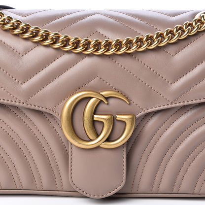 Gucci Calfskin Matelasse Small GG Marmont Shoulder Bag Porcelain Rose 10 of 11