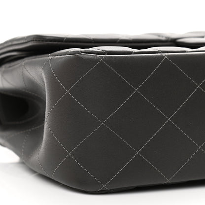 Chanel Lambskin Quilted Jumbo Double Flap Dark Grey 9 of 13