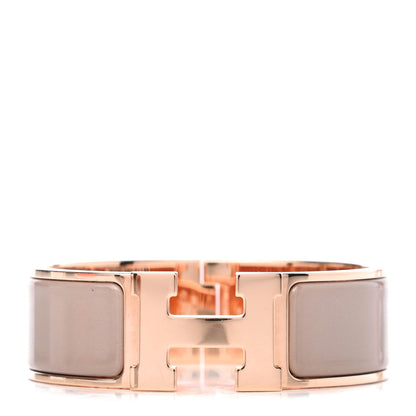 Hermes Enamel Wide Clic Clac H Bracelet GM Marron Glace 1 of 5