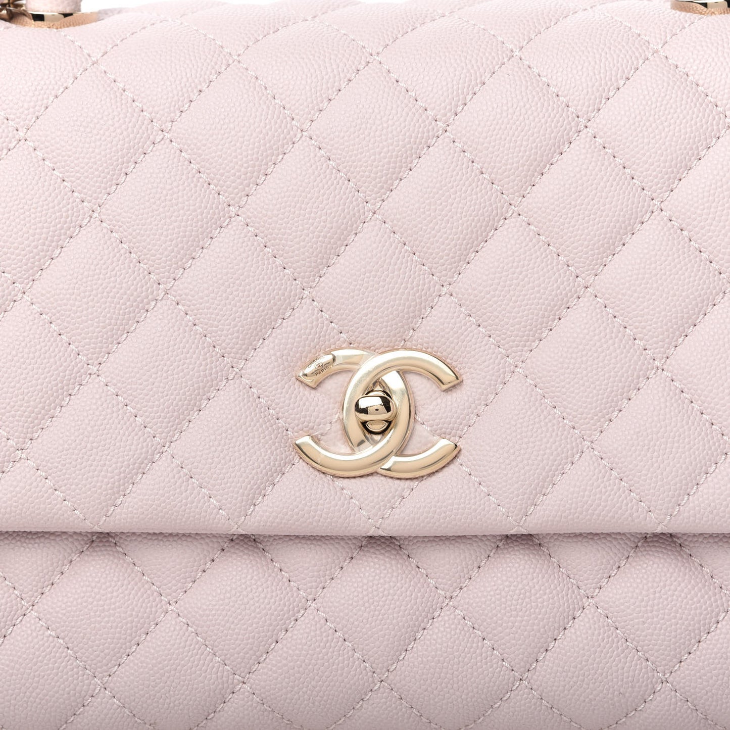 Caviar Quilted Small Coco Handle Flap Lilas Lilac