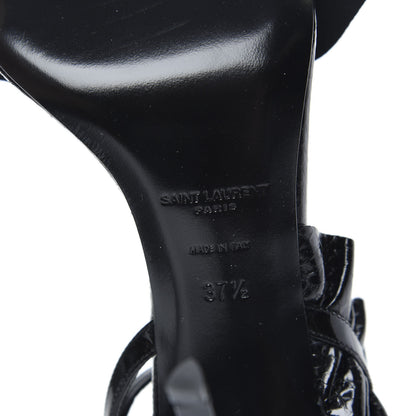 Saint Laurent Patent Snakeskin Edie Ruffle 110 Pumps 37.5 Black 6 of 7