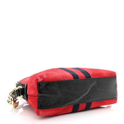 Gucci Suede Patent Web GG Small Ophidia Dome Shoulder Bag Hibiscus Red 4 of 11