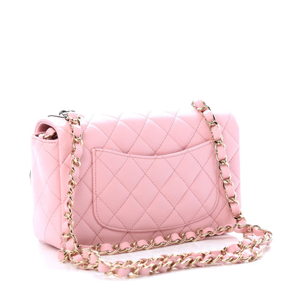 Chanel Lambskin Quilted Mini Rectangular Flap Pink 3 of 11