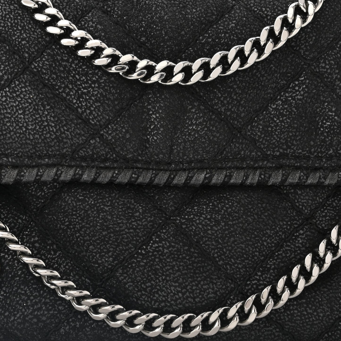 Shaggy Deer Quilted Mini Falabella Tote Black