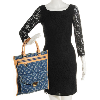 Louis Vuitton Monogram Denim Sac Plat Blue 2 of 7