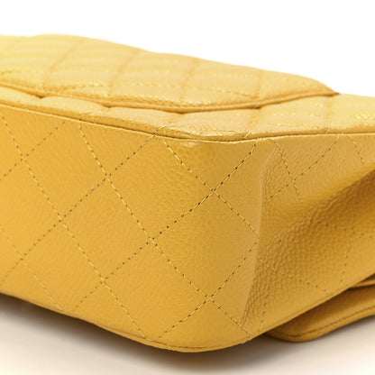 Chanel Caviar Quilted Medium Double Flap Yellow 11 of 12