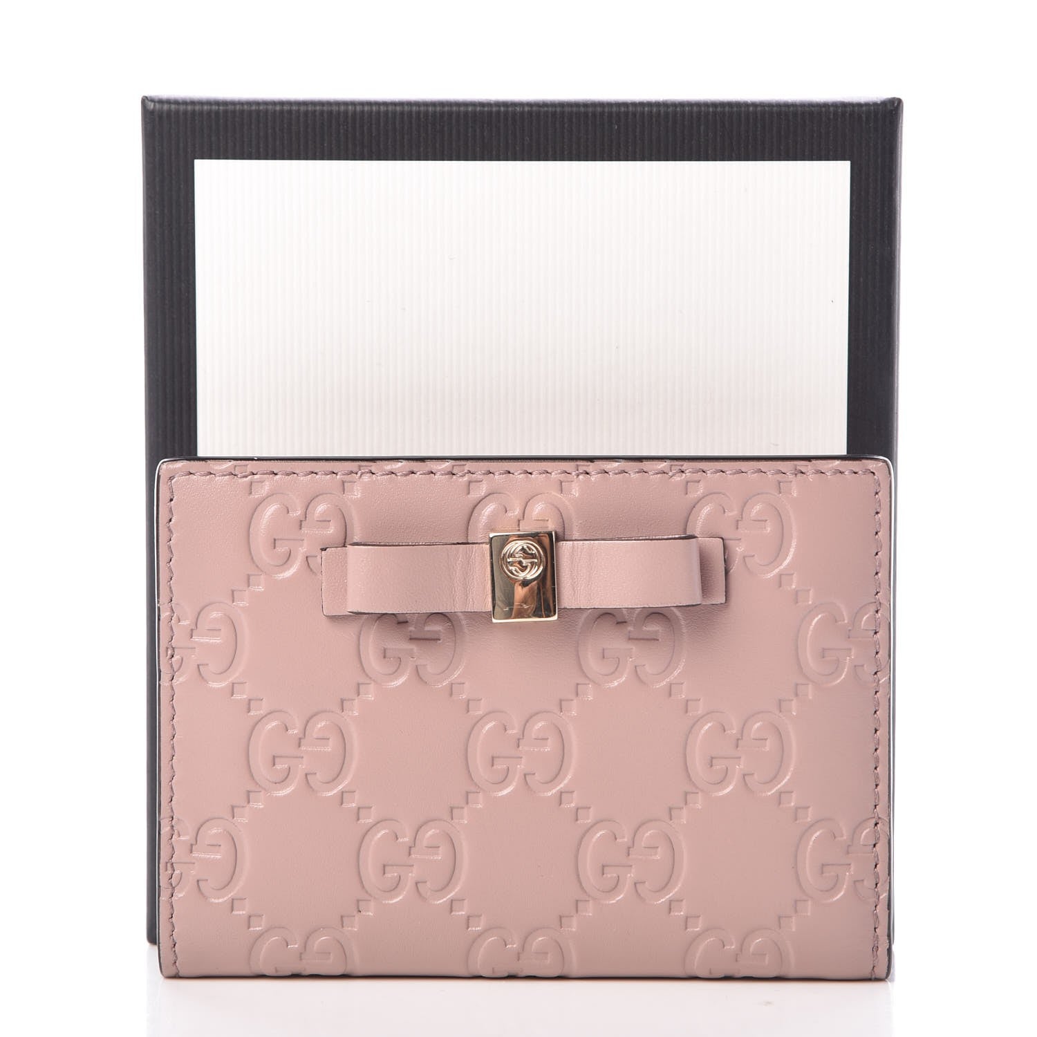 Gucci Guccissima Bow Train Pass Case Soft Pink 5 of 16