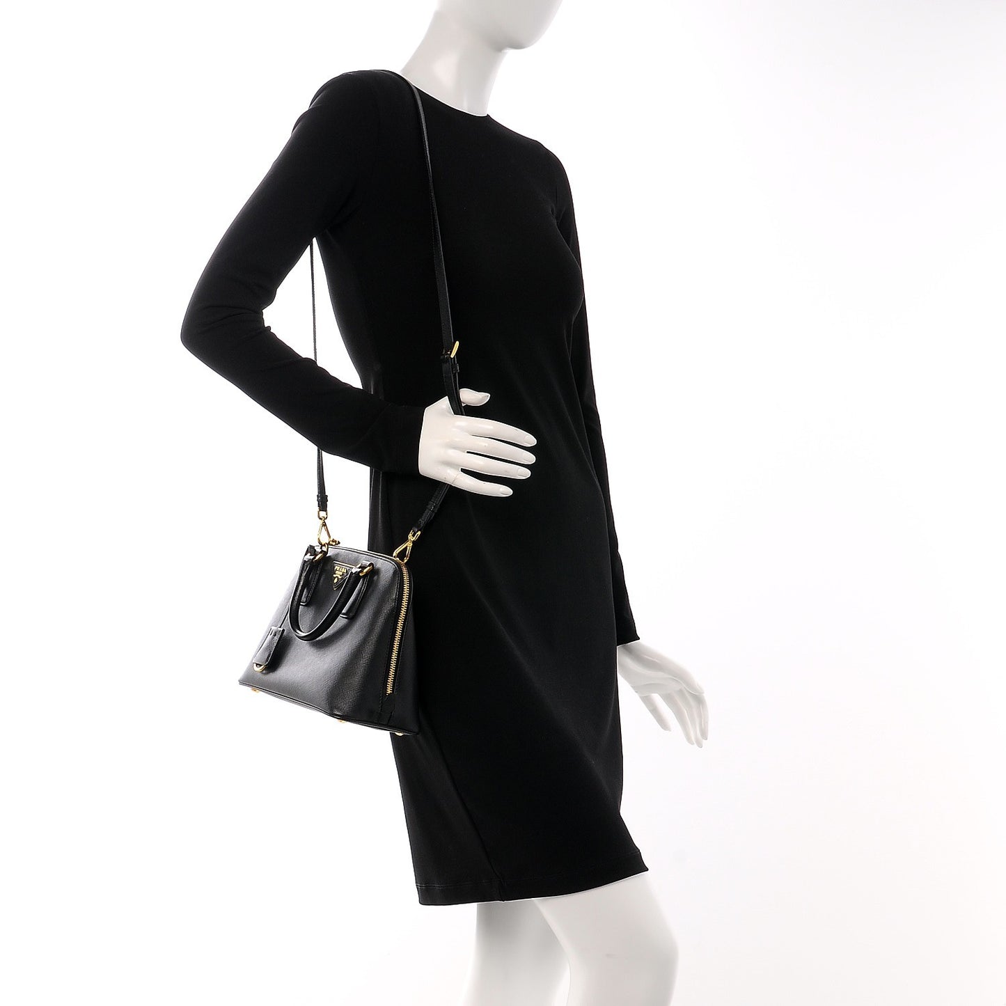 Saffiano Lux Small Promenade Tote Black