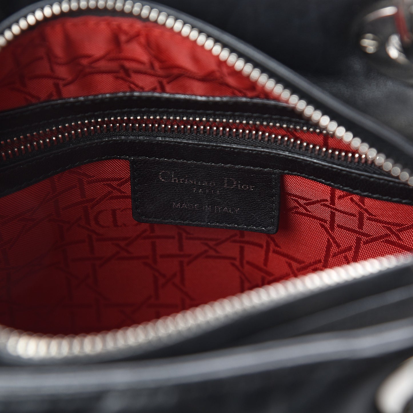 Lambskin Cannage Medium Lady Dior Black