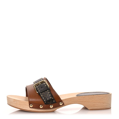 Louis Vuitton Calfskin Monogram Cottage Mule 40 Cognac 1 of 9