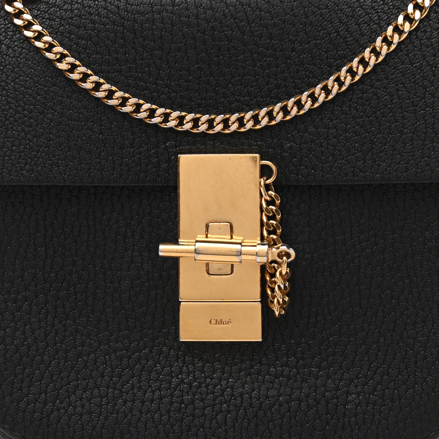 Grained Lambskin Mini Drew Shoulder Bag Black