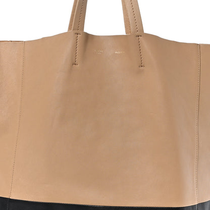 Celine Lambskin Vertical Bi-Cabas Beige Black 7 of 10