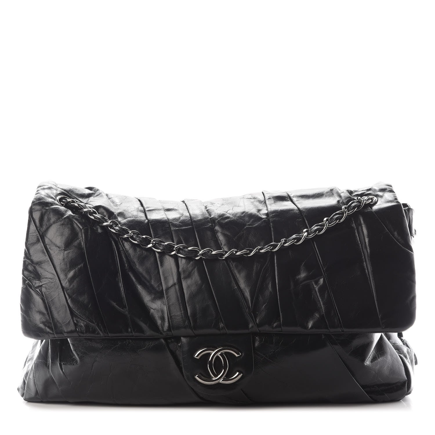 Chanel Glazed Calfskin Twisted Maxi Flap Black 1 of 9