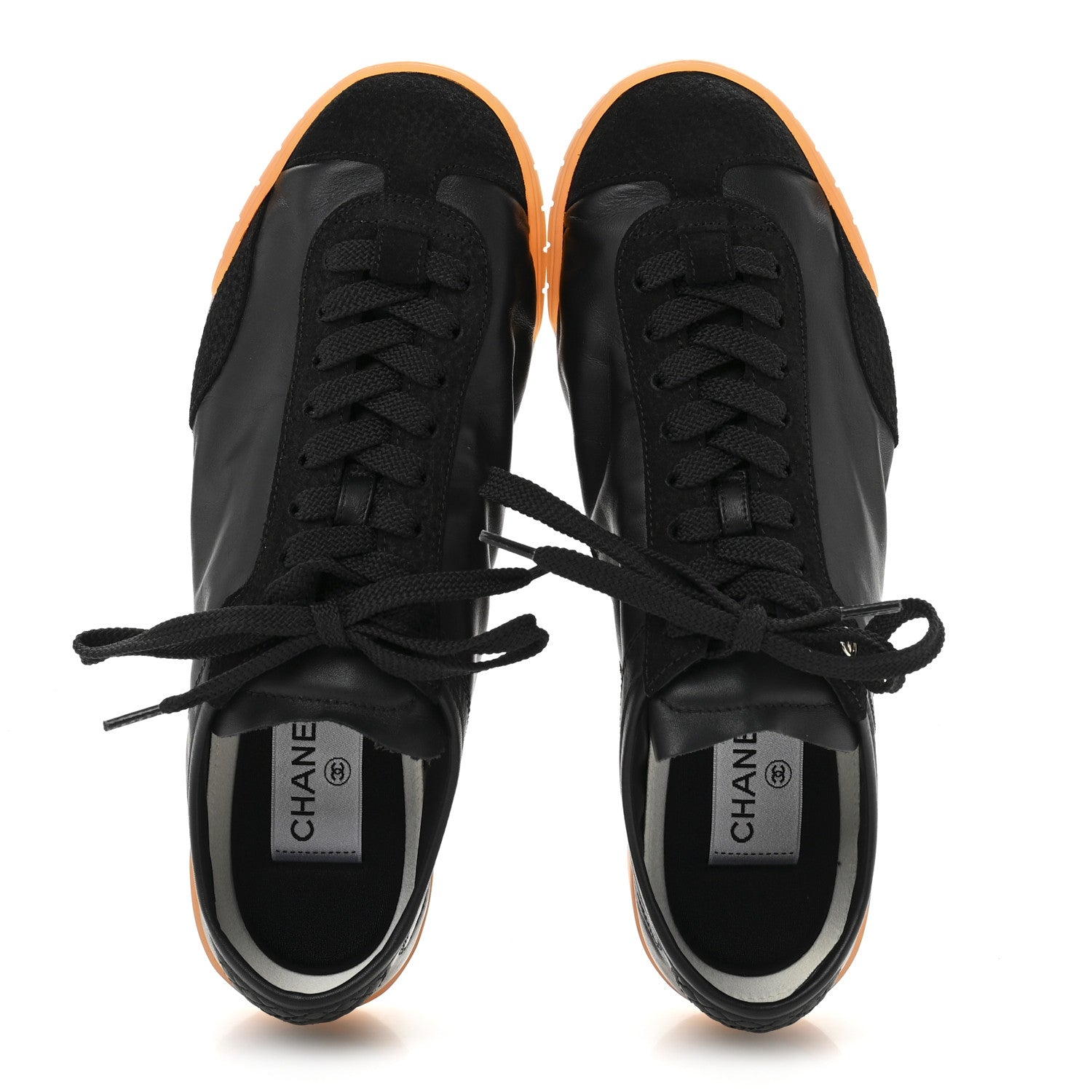 Chanel Calfskin Suede Sneakers 37.5 Black 2 of 10