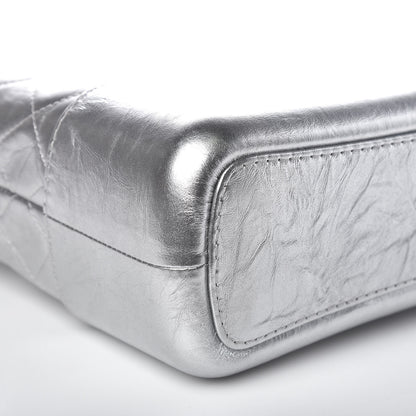 Chanel Metallic Lambskin Calfskin Quilted Medium Gabrielle Hobo Silver 8 of 10