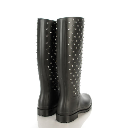Saint Laurent Rubber Studded Festival Rain Boots 41 Black 4 of 7