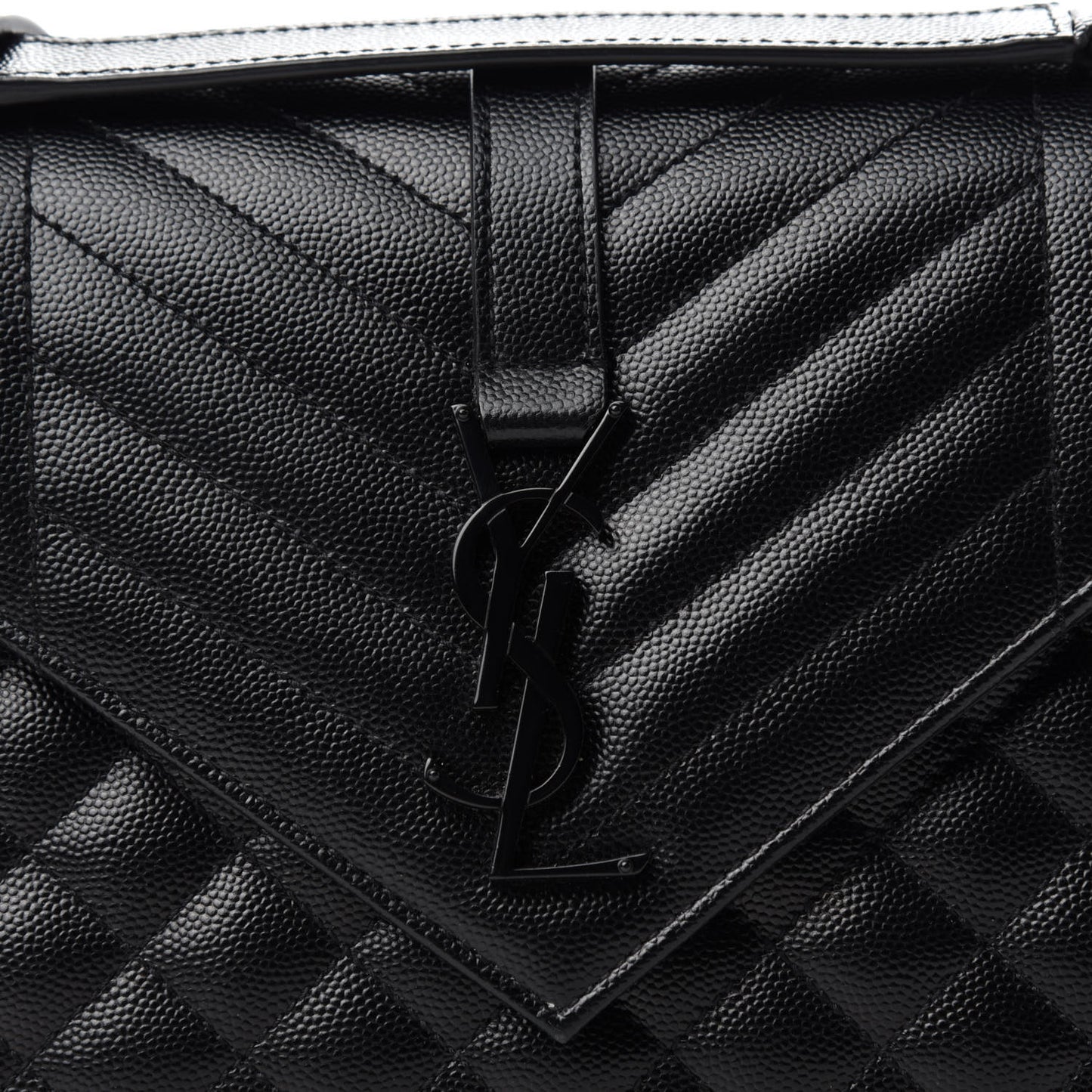 Grain De Poudre Textured Mixed Matelasse Triquilt Medium Monogram Satchel Black