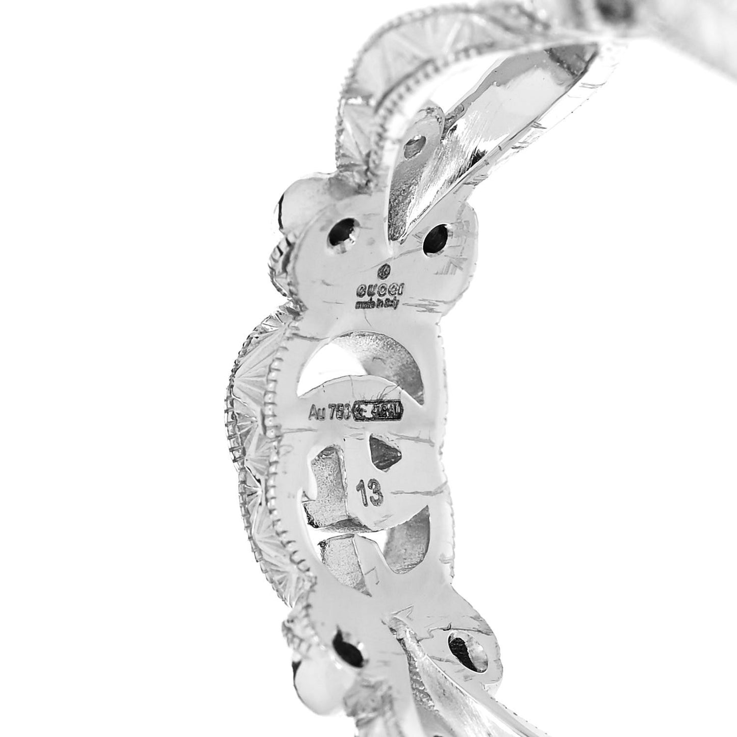 18K White Gold Diamond Flora Pave Ring 53 6.25